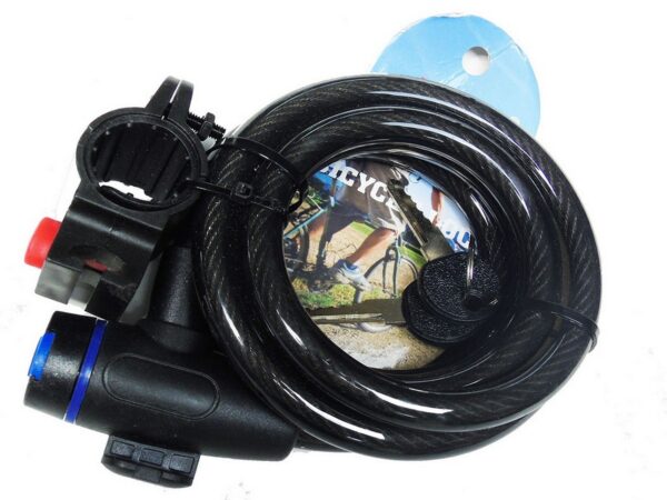 CANDADO CABLE LLAVE 12X1500 MM NEGRO