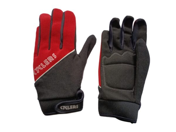 GUANTES LARGOS NEGRO/ROJO T.M REFLECTIVO