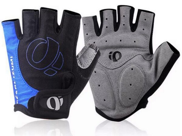 GUANTES CORTOS NEGRO-AZUL T.XL