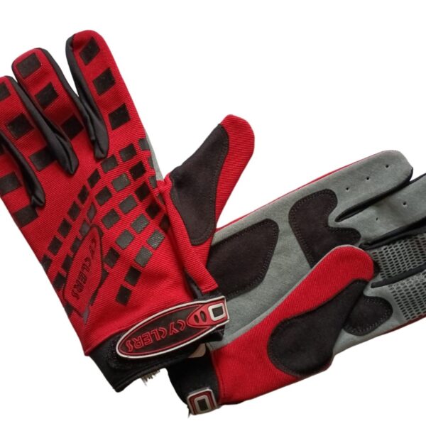 GUANTES CUADRADITOS ROJO/NEGRO T.L