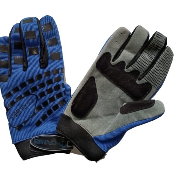 GUANTES CUADRADITOS AZUL/NEGRO T.L