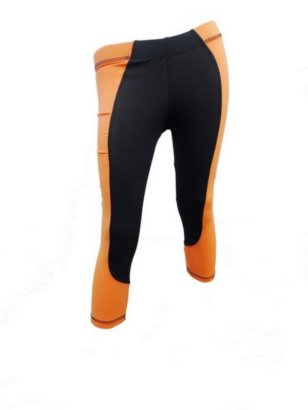 PANTALON LICRA NARANJA/NEGRA T.L