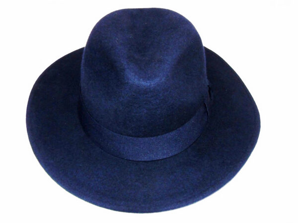 SOMBRERO PAÑO FEDORA AZUL 60 CM